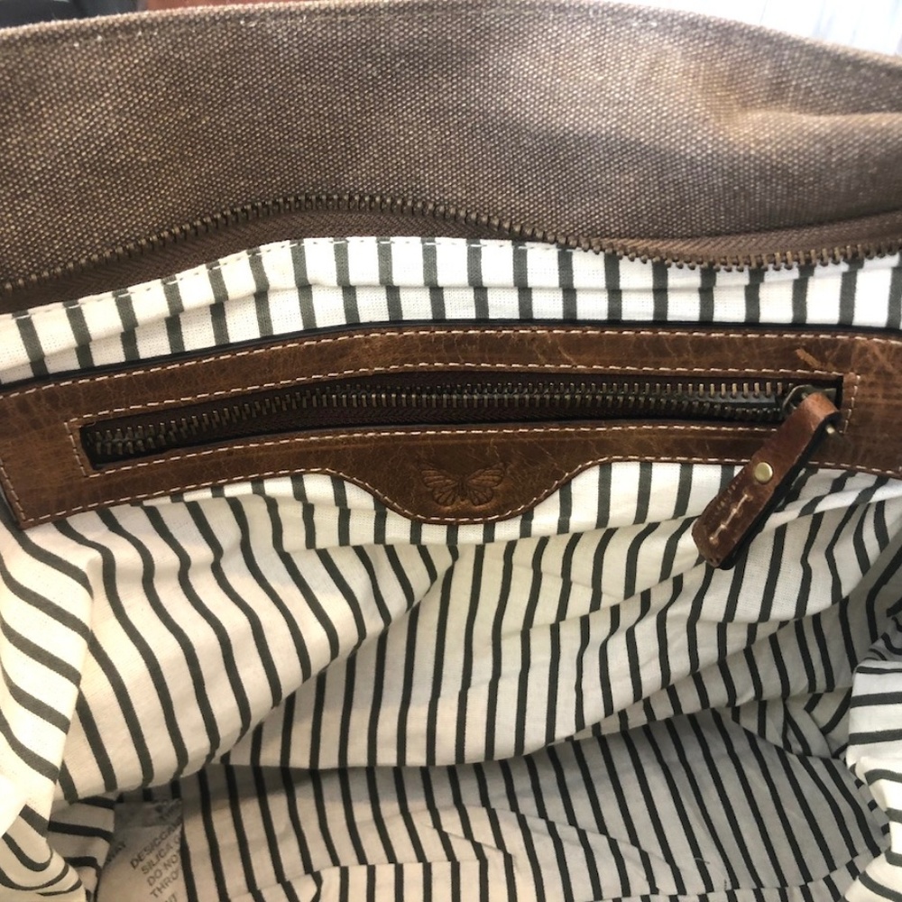 🆕 French Vintage Style Handbag, Brown Canvas NWT - Picture 5 of 6